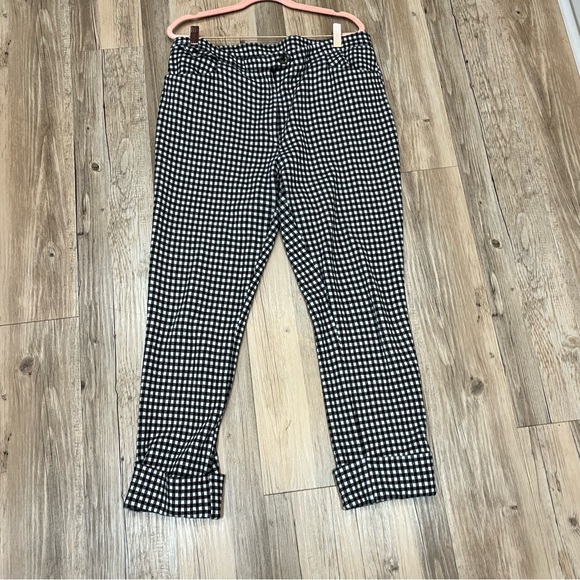 Anthropologie black white flare gingham the essential cropped flare pant… - Picture 5 of 7